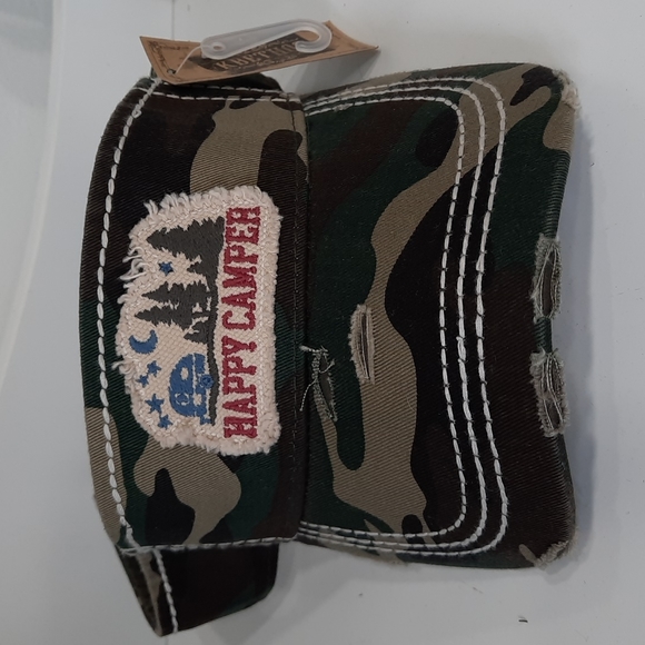 Visor Hat Cap Headwear Golf Camping Vacation Happy Camper KBETHOS Camoflage Camo - Picture 1 of 9